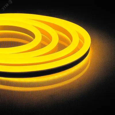 Лента светодиодная,144SMD(2835)/м  12Вт/м 230V IP67 50м, желтый, LS721 с 1 сетевым шнуром, 1 заглушкой, 1 коннектором в комплекте
