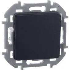 Выключатель 1-клавишный самовозвартный с нормально-открытым контактом 6А безвинтовое крепление антрацит INSPIRIA