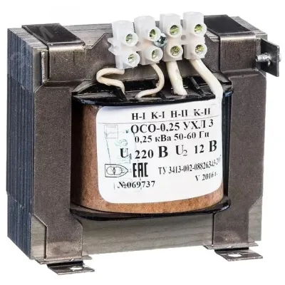 Трансформатор ОСО-0,25 УХЛ3 220/12, IP00