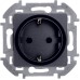 Розетка 1-местная с заземлением с защитными шторками 16А антрацит INSPIRIA