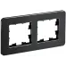 BRITE Рамка 2 поста РУ-2-1-Бр металл черный RE AL IEK