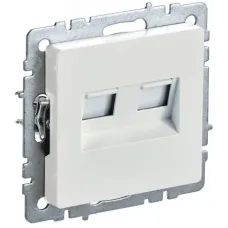 BRITE Розетка компьютерная двойная RJ45 кат.6 РК11-2-БрЖ жемчуг IEK