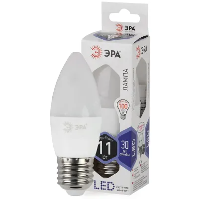 Лампочка светодиодная ЭРА STD LED B35-11W-860-E27 E27 / Е27 11Вт свеча холодный дневной свет