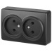 Розетка Эксперт 11-2202-05 2х2P IP20 16A-250В ОУ антрацит