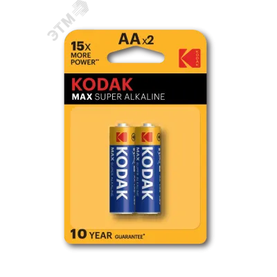 Батарейки Kodak LR6-2BL MAX SUPER Alkaline [KAA-2] (40/200/13200)