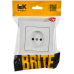 BRITE Розетка 1-местная без заземления без защитных шторок 10А в сборе РСР10-1-0-БрАБ арктический белый IEK