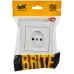 BRITE Розетка 1-местная без заземления без защитных шторок 10А в сборе РСР10-1-0-БрАБ арктический белый IEK