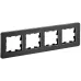 BRITE Рамка 4 поста РУ-4-1-Бр металл черный RE IEK