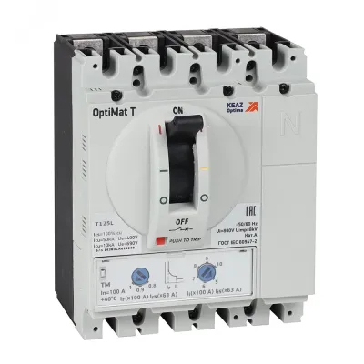 Выключатель автоматический OptiMat T125L TM 80 A 4P