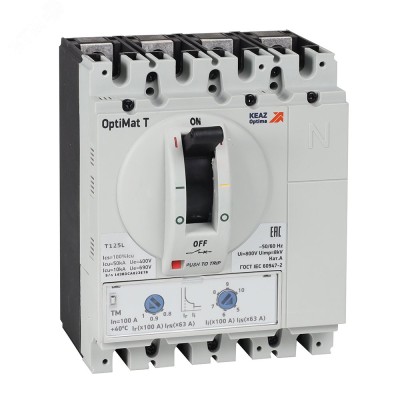 Выключатель автоматический OptiMat T125L TM 16A 4P