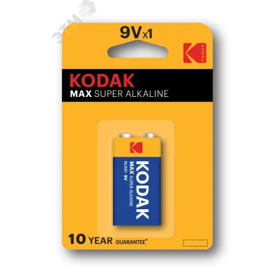Батарейки Kodak 6LR61-1BL MAX SUPER Alkaline [K9V-1] (10/200/6000)