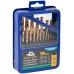 Набор сверл по металлу HSS шлифованные, титановое покрытие, угол заточки 135град,  мет.бокс,19 шт. (1-10 мм через 0,5 мм)