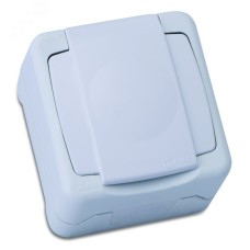 Lillium Natural Kare Розетка с/у с з/к и подн.крышкой белая 250В