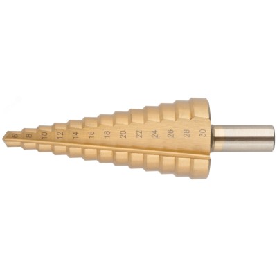 Сверло ступенчатое HSS по металлу, 13 ступеней, 6-30 мм