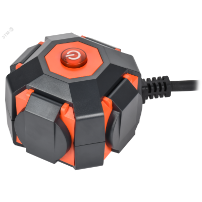 Удлинитель на магните У04В 4 места с защитными крышками IP44 с заземлением 2P+PE 5 метров КГ 3х1,5мм2 16А/250В IEK