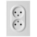 Розетка скрытого монтажа в рамку без заземления двойная 2X2P 16А-250В IP20 белый 15-2107-01 Galaxy