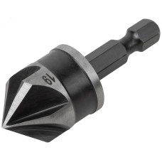 Зенкер конический, легированная сталь, хвостовик под биту, 19 мм