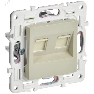 SKANDY Розетка компьютерная двойная RJ45 кат.6 SK-K04B бежевый IEK
