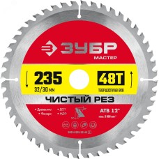 Диск пильный по дереву Чистый рез 235X32/30мм 48Т