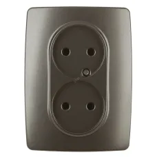 12-2107-13 ЭРА Розетка 2X2P, 16A-250В, IP20, Эра12, бронза (10/100/1600)