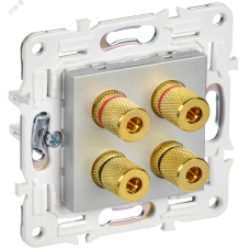 SKANDY Аудиорозетка 4-местная SK-A01S серебряный IEK