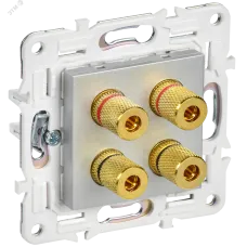 SKANDY Аудиорозетка 4-местная SK-A01S серебряный IEK