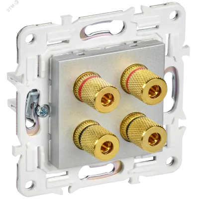 SKANDY Аудиорозетка 4-местная SK-A01S серебряный IEK