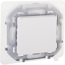 Выключатель 1-клавишный проходной 10АХ IP44 безвинтовое крепление белый INSPIRIA