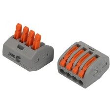 Клемма ЭРА NO-225-422 универсальная 222-414 с рычагами 4-проводная 0.08-2.5/4 мм2 (упаковка 2 шт.)