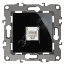 12-3107-06 ЭРА Розетка информационная RJ45, IP20, Эра12, чёрный (10/100/3200)