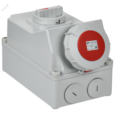 Розетка с механической блокировкой ССИ-834 63А-6ч/380В 3P+PE IP67 IEK