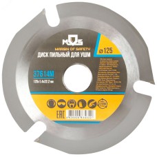 Диск пильный по дереву, посадочный диаметр 22.2 мм, 3 зуба с карбидными вставками, мелкий зуб, 125 мм