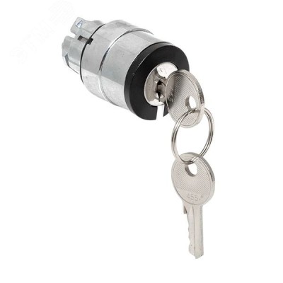 Механизм переключателя исполнительный ХB4 на 2 положения с замком, с извлечением ключа во всех положениях IP65