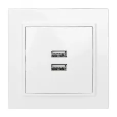 Минск Розетка USB 2-местная СП 2,1А  белая