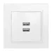 Минск Розетка USB 2-местная СП 2,1А  белая