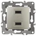 12-4110-04 ЭРА Устройство зарядное USB, 230В/5В-2100мА, IP20, Эра12, шампань (6/60/1920)