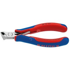 Кусачки торцевые для электроники губки под 15° режущие кромки без фаски с пружиной L-120 мм двукомпонентные рукоятки