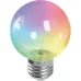 Лампа светодиодная,  (3W) 230V E27 RGB G60, LB-371 прозрачный плавная смена цвета