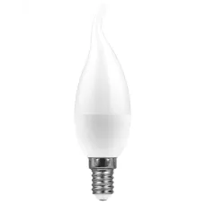 Лампа светодиодная, (9W) 230V E14 6400K свеча на ветру C37Т, LB-570