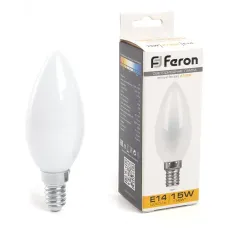 Лампа светодиодная, (15W) 230V E14 2700K матовая, LB-717