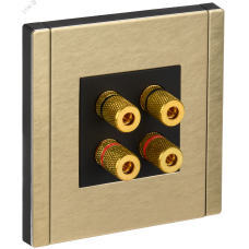 FORTE&PIANO Аудиорозетка 4-местная FP639M металл шампань IEK