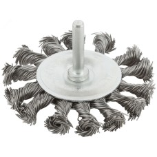Кордщетка, тип ''колесо'', со штифтом, стальная витая проволока 75 мм
