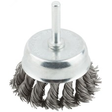 Кордщетка, тип ''чашка'', со штифтом, стальная витая проволока 65 мм