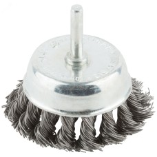 Кордщетка, тип ''чашка'', со штифтом, стальная витая проволока 75 мм