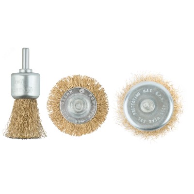 Корщетки со штифтом, набор 3 шт (колесо 50 мм / чашка 50 мм / венчик 25 мм)