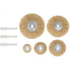 Корщетки со штифтом, набор 5 шт (колеса 25 / 38 / 50 / 63 / 75 мм)