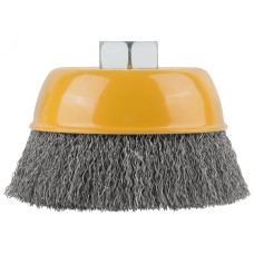 Кордщетка-чашка, гайка М14, волнистая проволока, нержавеющая сталь 100 мм