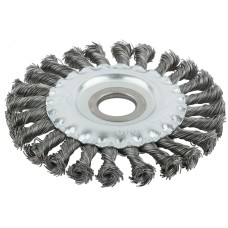 Кордщетка, тип ''колесо'', посадочный диаметр 22.2 мм, стальная витая проволока 125 мм