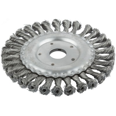 Кордщетка, тип ''колесо'', посадочный диаметр 22.2 мм, стальная витая проволока 150 мм