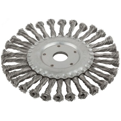 Кордщетка, тип ''колесо'', посадочный диаметр 22.2 мм, стальная витая проволока 180 мм